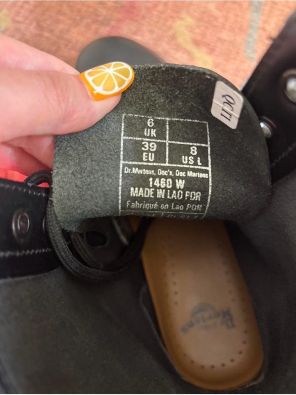 Dr. Martens Black Leather Lace-Up Boots with Yellow Stitching - Picture 6 of 8